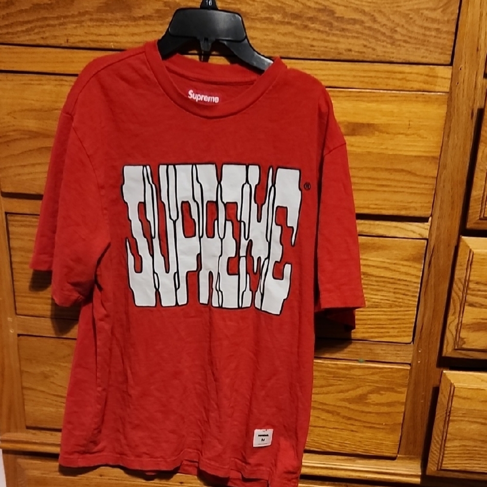 Supreme Red Tee with Bold White Logo